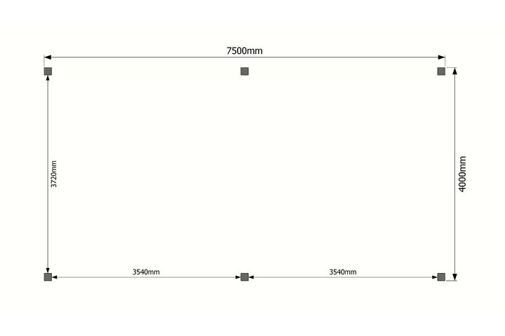 Houten carport plat dak 800 x 400cm