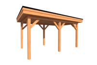 Houten carport plat dak 450 x 250cm Houten carport plat dak 450 x 250cm