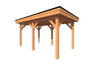 Houten carport plat dak 450 x 250cm Houten carport plat dak 450 x 250cm