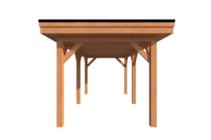 Houten carport plat dak 450 x 250cm Houten carport plat dak 450 x 250cm