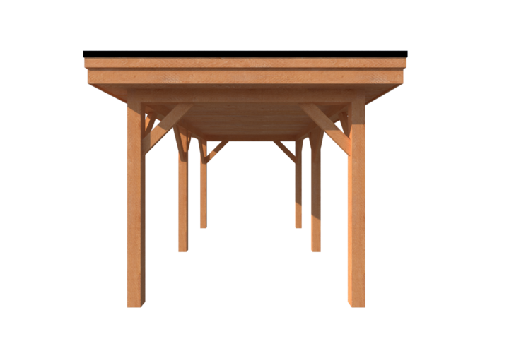 Houten carport plat dak 450 x 250cm Houten carport plat dak 450 x 250cm
