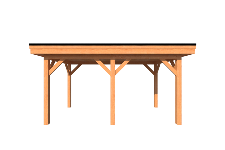 Houten carport plat dak 450 x 250cm Houten carport plat dak 450 x 250cm