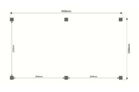 Houten carport plat dak 450 x 250cm Houten carport plat dak 450 x 250cm