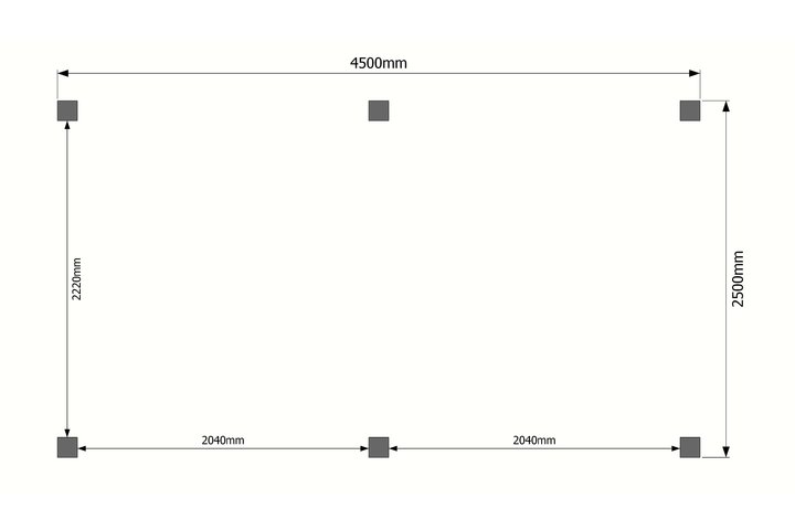 Houten carport plat dak 450 x 250cm Houten carport plat dak 450 x 250cm
