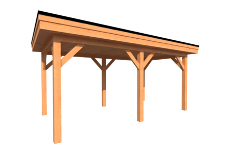 Houten carport plat dak 550 x 250cm Houten carport plat dak 550 x 250cm