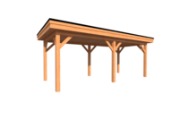 Houten carport plat dak 600 x 250cm