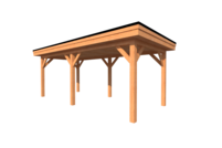 Houten carport plat dak 600 x 250cm