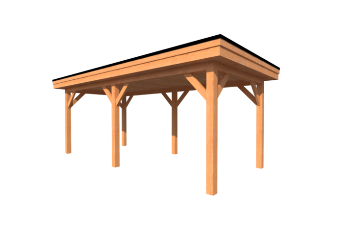 Houten carport plat dak 600 x 250cm