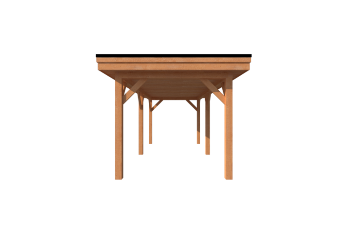 Houten carport plat dak 600 x 250cm