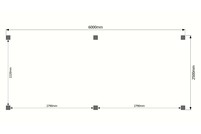 Houten carport plat dak 600 x 250cm