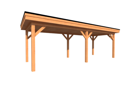 Houten carport plat dak 700 x 250cm Houten carport plat dak 700 x 250cm