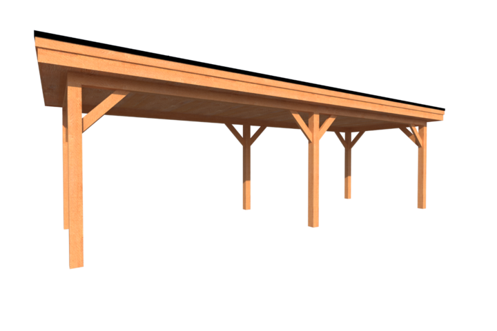 Houten carport plat dak 800 x 250cm Houten carport plat dak 800 x 250cm