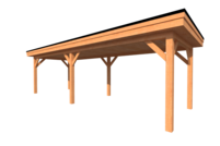 Houten carport plat dak 800 x 250cm Houten carport plat dak 800 x 250cm