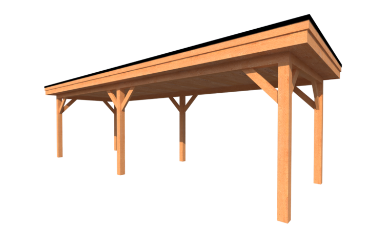 Houten carport plat dak 800 x 250cm Houten carport plat dak 800 x 250cm