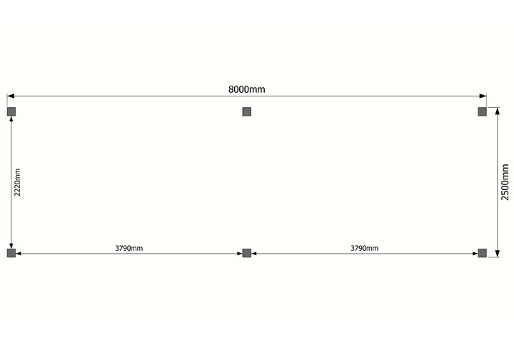 Houten carport plat dak 800 x 250cm Houten carport plat dak 800 x 250cm