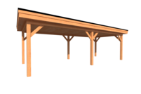 Houten carport plat dak 750 x 300cm Houten carport plat dak 750 x 300cm