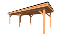 Houten carport plat dak 750 x 300cm Houten carport plat dak 750 x 300cm