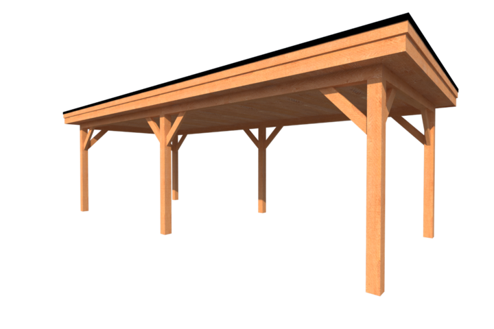 Houten carport plat dak 750 x 300cm Houten carport plat dak 750 x 300cm
