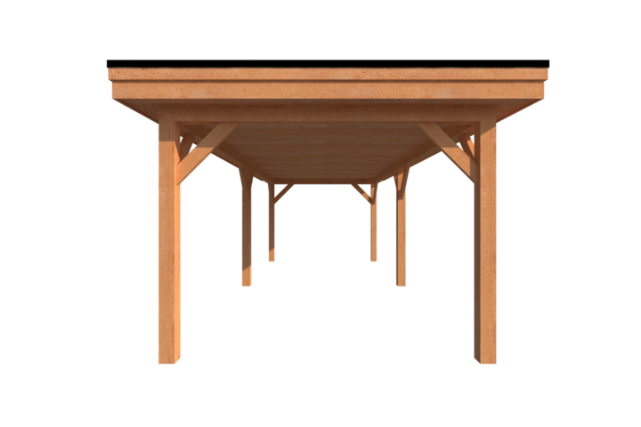 Houten carport plat dak 750 x 300cm Houten carport plat dak 750 x 300cm