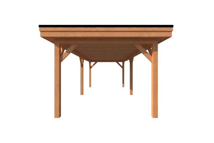 Houten carport plat dak 750 x 300cm Houten carport plat dak 750 x 300cm