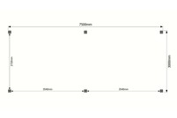 Houten carport plat dak 750 x 300cm Houten carport plat dak 750 x 300cm