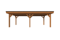 Houten carport plat dak 700 x 300cm
