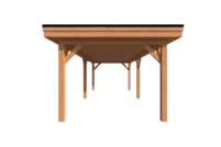 Houten carport plat dak 700 x 300cm