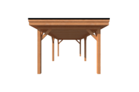Houten carport plat dak 700 x 300cm