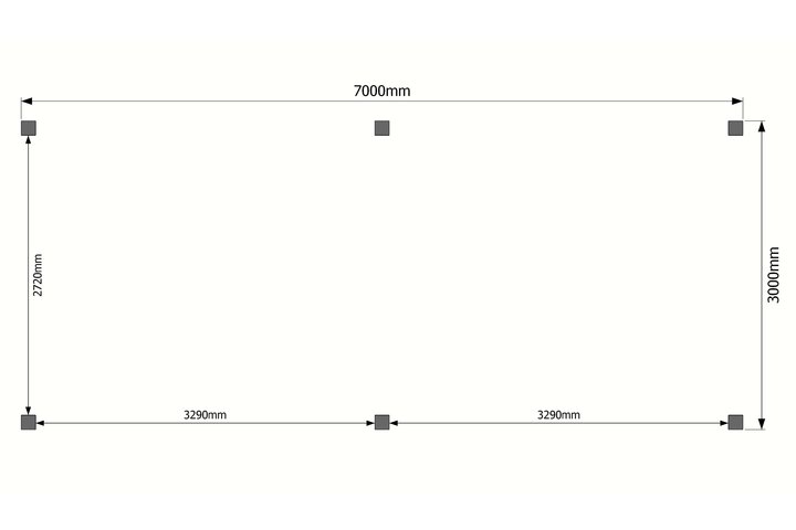 Houten carport plat dak 700 x 300cm