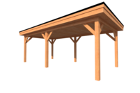 Houten carport plat dak 650 x 300cm Houten carport plat dak 650 x 300cm