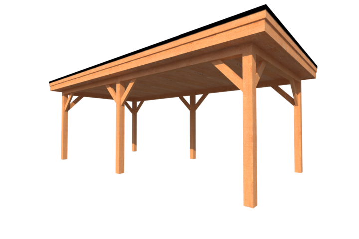 Houten carport plat dak 650 x 300cm Houten carport plat dak 650 x 300cm