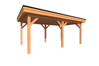Houten carport plat dak 500 x 300cm