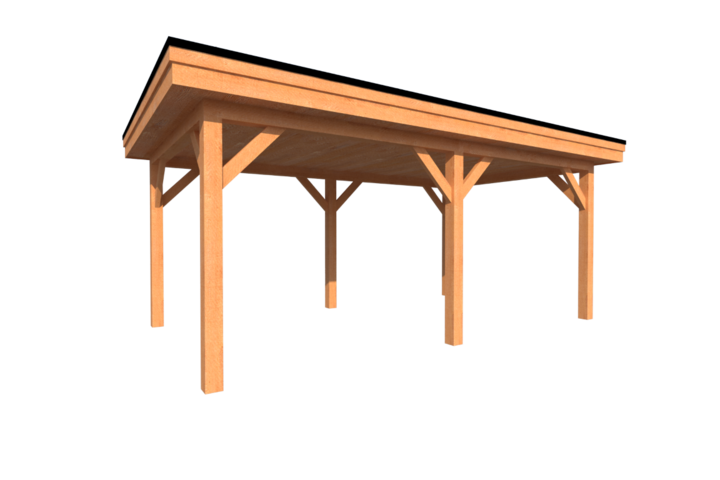 Houten carport plat dak 500 x 300cm