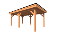 Houten carport plat dak 500 x 300cm