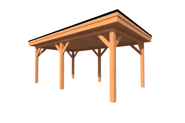 Houten carport plat dak 500 x 300cm