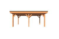 Houten carport plat dak 500 x 300cm