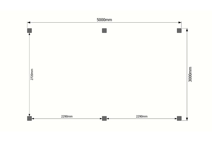 Houten carport plat dak 500 x 300cm