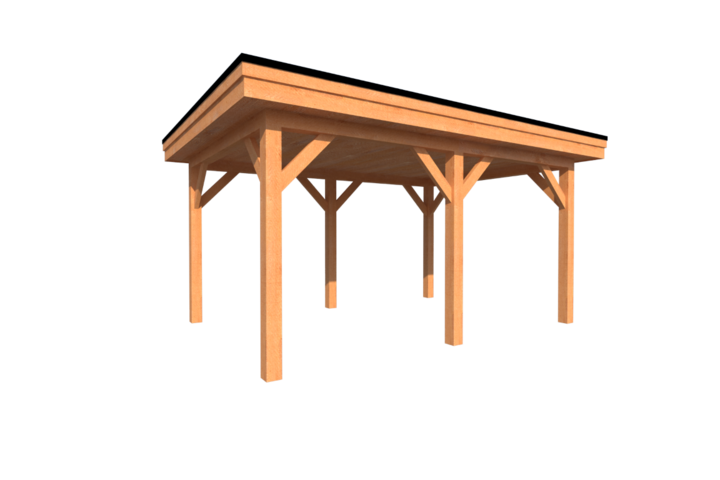 Houten carport plat dak 450 x 300cm Houten carport plat dak 450 x 300cm
