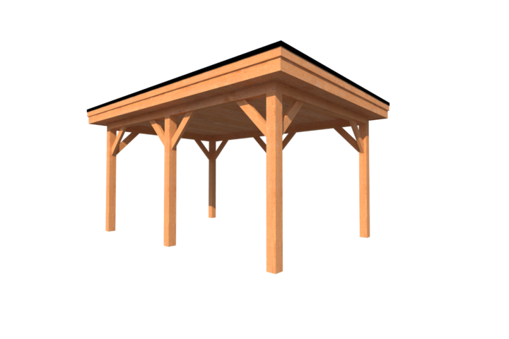 Houten carport plat dak 450 x 300cm Houten carport plat dak 450 x 300cm
