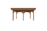 Houten carport plat dak 450 x 300cm Houten carport plat dak 450 x 300cm