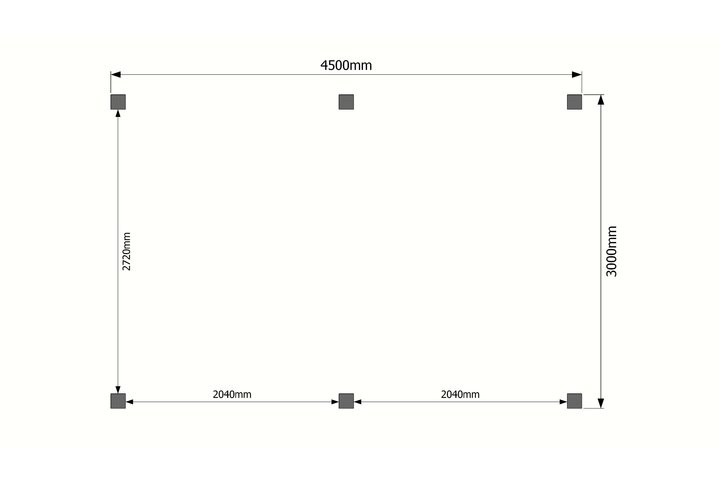 Houten carport plat dak 450 x 350cm