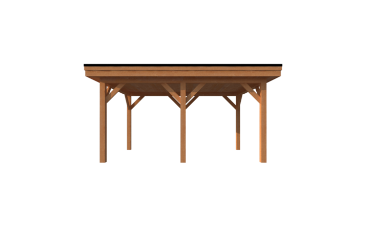 Houten carport plat dak 450 x 350cm