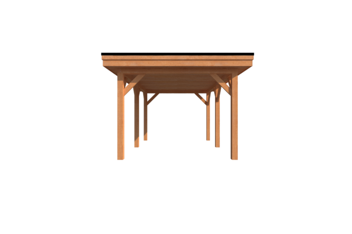 Houten carport plat dak 450 x 350cm