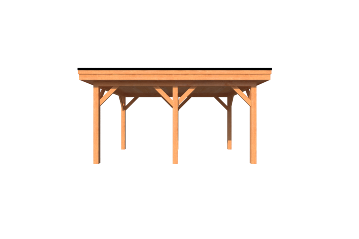 Houten carport plat dak 450 x 350cm