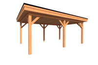 Houten carport plat dak 500 x 350cm Houten carport plat dak 500 x 350cm