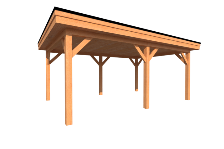 Houten carport plat dak 500 x 350cm Houten carport plat dak 500 x 350cm