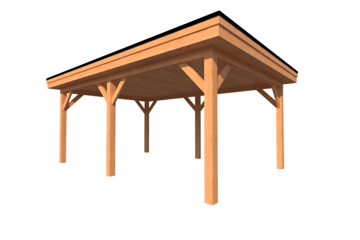 Houten carport plat dak 500 x 350cm Houten carport plat dak 500 x 350cm