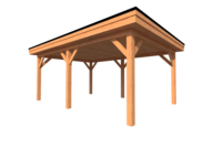 Houten carport plat dak 550 x 350cm