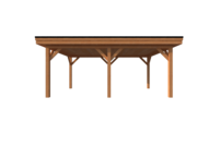 Houten carport plat dak 550 x 350cm