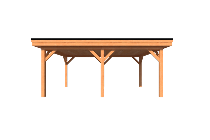 Houten carport plat dak 550 x 350cm